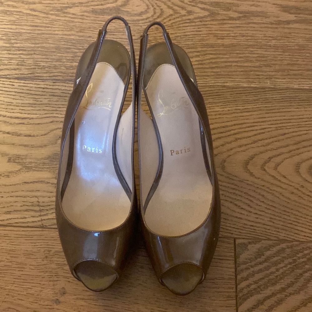Christian Louboutin platform peep toe heel
